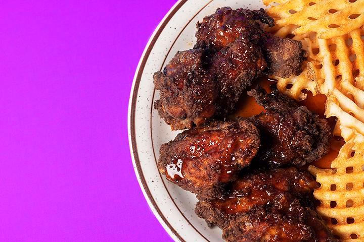 Chicken Wings Plate · Served with waffles fries. Make them disco fries for an additional charge.