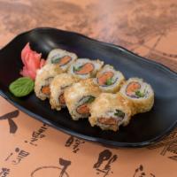 Fire Roll · Spicy tuna, onion, and jalapeno drizzled with spicy mayonnaise and drops of Sriracha.