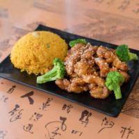Sesame Chicken Combination Platter Dinner · Served with choice of fried rice, white rice, or brown rice, vegetable roll, and your choice...