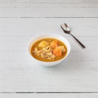Chicken Soup · Homemade soup with potatoes, celery and carrots