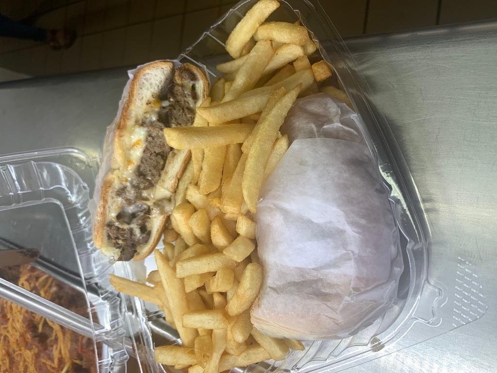 Chopped Cheese · Photo Description Shown with Fries! 