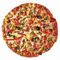 Supreme Pizza · Sausage, pepperoni, onions, peppers, mushrooms, and black olives.