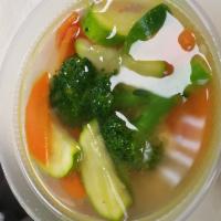 Chicken vegetable soup · Chicken & fresh vegetables in broth