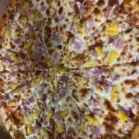 Hawaiian Pizza · Ham, pineapple and extra mozzarella.