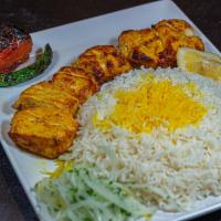 Chicken Kabob (Best Chicken Kabob Ever) · Marinated chunks of boneless and skinless chicken, skewered and charbroiled to cook over ope...