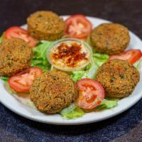 Falafel (Dip them in)  · Plate spiced mashed chickpeas with herbs or other pulses formed into balls and deep-fried