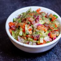 Shirazi Salad (Most Traditional)  · A traditional Persian salad consisting of cucumbers, onions and tomato tossed in dried mints...