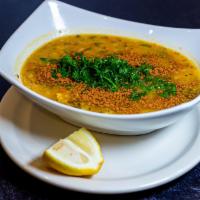 Barley Soup · A mixture of barley, herbs and spices topped with fresh parsley