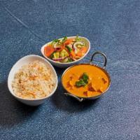 Shahi Paneer · Homemade cheese kaju nuts, onion tomato sauce and heavy cream.