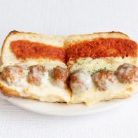 Meatball Parmigiana Sandwich · Served on Italian bread.