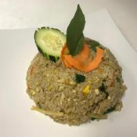 Spicy Fried Rice · Fresh chili, carrot, bamboo, onion, bell pepper, and fresh basil. Spicy. egg