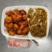 C8. General Tso's Chicken Combination Plate · Hot and spicy.