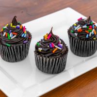 Double Chocolate Cupcake · Rich chocolate cake covered in chocolate ganache buttercream.
