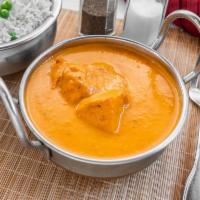 Chicken Tikka Masala · Breast meat chicken skewed in tandoor (clay oven) and sauteed in a rich creamy sauce topped ...