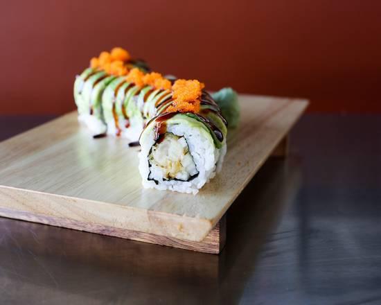 Green Dragon Roll · Eel roll inside and avocado on top.& eel sauce (cooked)