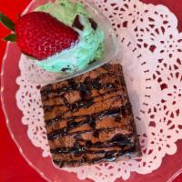 Rocky Road brownie with ice cream  · 