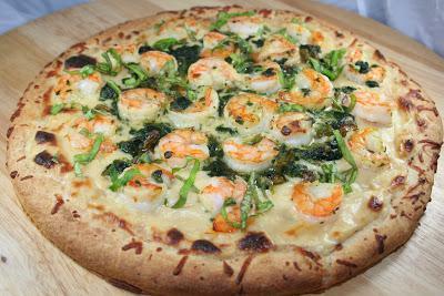Shrimp Alfredo Pizza · 