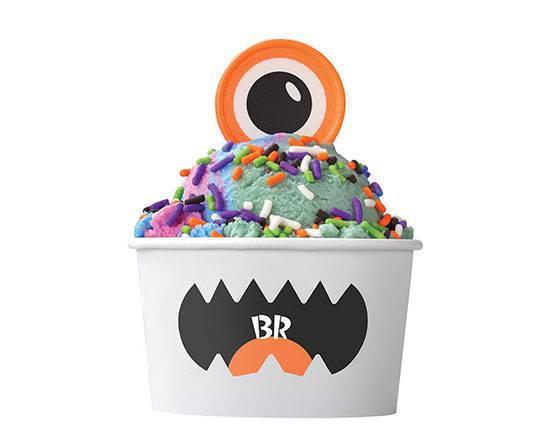 The Monster · The monster puts the scream in ice cream. Top off your favorite Baskin-Robbins ice cream flavor with a fun-filled explosion of colorful sprinkles and an edible monster eyeball. Choose your flavor.