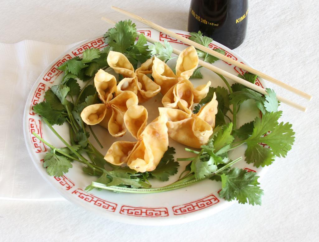 10 Piece Crab Rangoon · Fried wonton wrapper filled with crab and cream cheese.