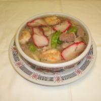 House Rice Noodle Soup · Soup with thin noodles made from rice flour.  