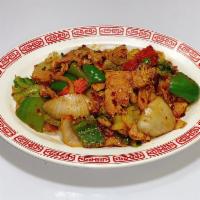 Twice Cooked Pork · Hot and spicy.