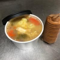 Chicken rice vegetable soup  · Chicken rice w/vegetables and potatos