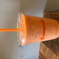 Tropical Twist Smoothie · With strawberry, mandarin orange, pineapple, and vanilla yogurt. Vegetarian. 
Gluten-Free.