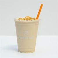 Peanut Butter Power Smoothie · A delicious blend of Orange Leaf vanilla yogurt, creamy peanut butter and fresh bananas.