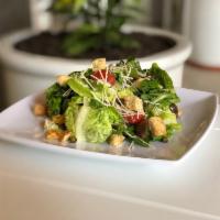 Caesar Salad (side) · Fresh Baby Gem Lettuce, Fried Capers, FYH Parmesan, Baby Heirloom Tomatoes, Creamy Caesar Dr...