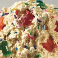 Birthday Bonanza · Birthday cake with gummy bears and assorted sprinkles.