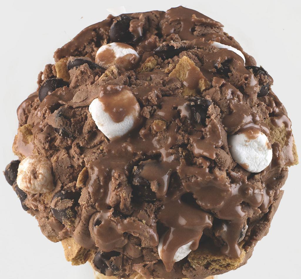 S’More · Chocolate Swiss with chocolate chips, marshmallows, and graham crackers.