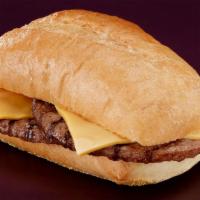 Burger Dip · 2 Patties, served with 2 Slices of American Cheese on a French Roll. Made with 100% Fresh gr...