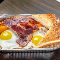 3. Bacon, Egg and Cheese · Choice of fried, scrambled, over easy, or sunny side up eggs.