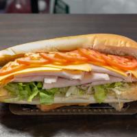 S11. The Proud American Sandwich · Turkey ham, roast beef, American cheese with lettuce, tomatoes and your choice of mayo or mu...
