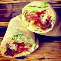 Breakfast BLT Wrap · Bacon, lettuce, tomato, and mayo on a wrap.