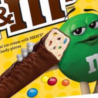 M&M's Ice Cream Bar · Vanilla reduced fat ice cream with M&M's Milk Chocolate Candy pieces.