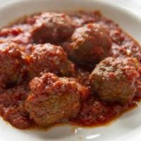 Mo's Meatballs · An Island favorite ! 6 homemade Italian gluten free meatballs topped with fresh marinara sau...