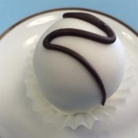 Cappuccino · Coffee based cake dipped in white chocolate and drizzled with milk chocolate