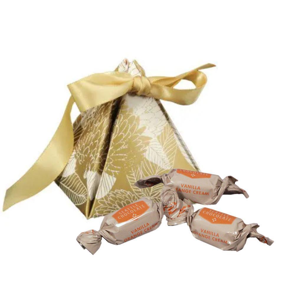 Seattle Chocolates Truffles Gold Gift Box - Orange Vanilla Cream Truffles - Kosher Chocolates Party Favors · Seattle Chocolates Truffles Gold Gift Box - 3 Orange Vanilla Cream Truffles