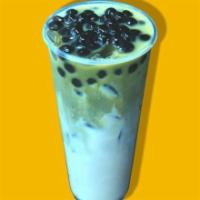 Matcha Green Tea · Half and Half or soy milk base. Served with matcha green tea layered on top.