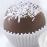 German Chocolate Cake Bite · Made with German chocolate cake blended with coconut pecan frosting and dipped in a milk cho...