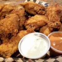 8 Party Wings · Try them tossed in sweet baby rays BBQ, franks red hot sauce or Chico sauce.
