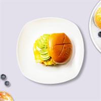 Avocado, Cheese, and Egg Sandwich · Washingtons favorite sandwich. Avocado, scrambled egg, cheddar cheese, sliced tomato and car...