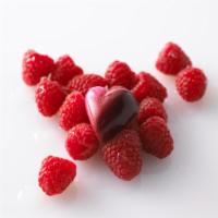 Raspberry Liquor · Dark chocolate ganache with raspberry puree and raspberry liquor enrobed in dark chocolate