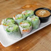 Salad Roll · 2 pieces. Rice paper wrapped with green leaf lettuce, iceberg lettuce, tofu, bean sprouts, c...