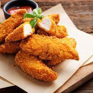 Family Chicken Finger Dinner · 25 pieces of chicken tenders and choice of 2 jumbo sides and 4 pieces dinner rolls.