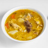 Chicken Soup · Sopa de pollo. Traditional Dominican chicken soup served with lime.