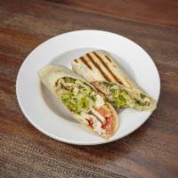 Caesar Chicken Wrap · Fresh-grilled chicken, lettuce, Parmesan, and tomatoes.