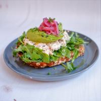  Tuna Avocado Tartine  · Tuna salad, avocado, arugula, pickled onions, multigrain. 