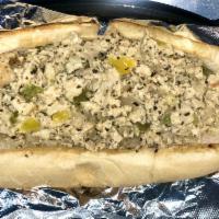 Chicken Cheese Hoagie · Finely chopped shredded chicken with signature house made sauce and a blend of cheeses
